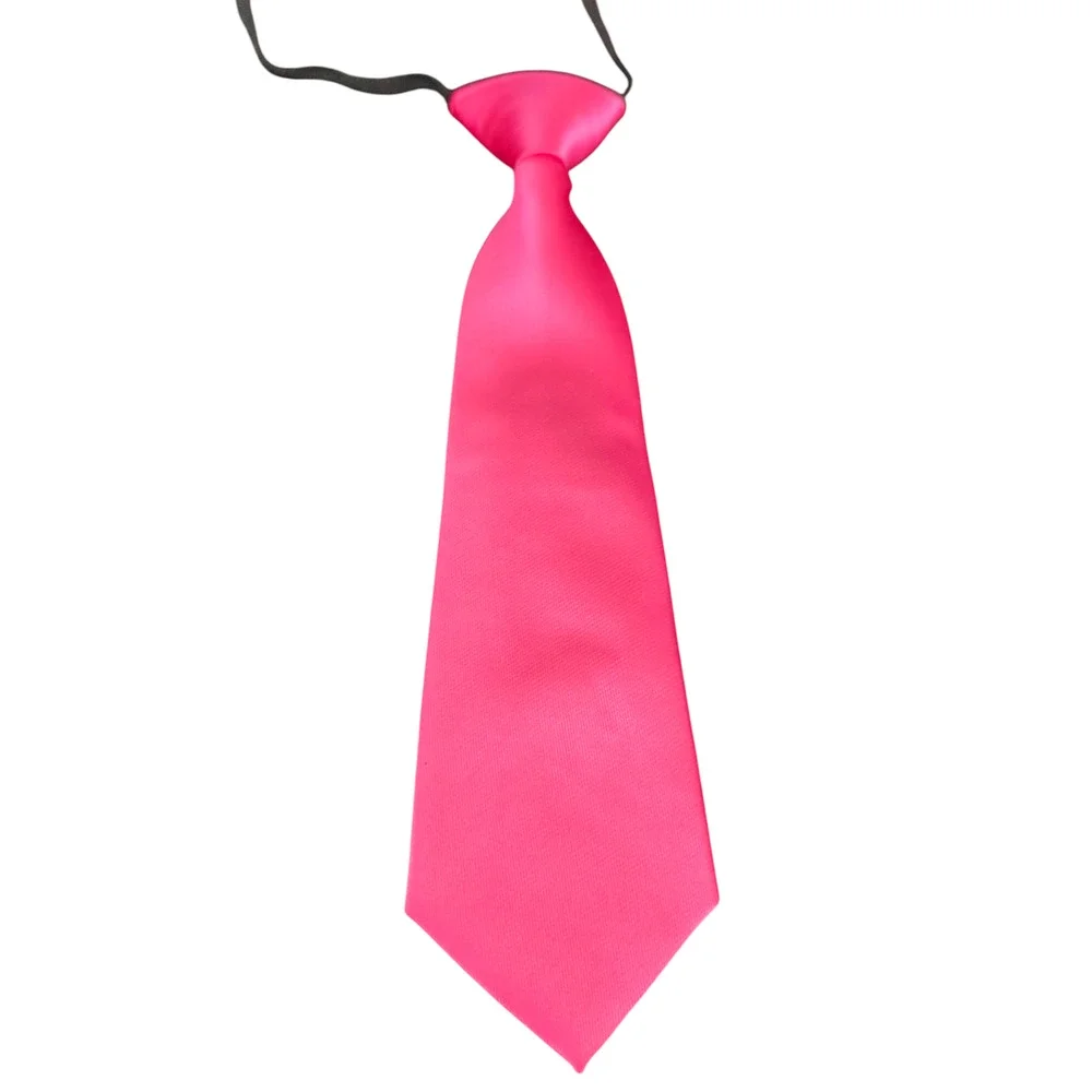 Fouger Hot Pink Adjustable Neck Strap Kids Tuxedo Tie 11in Ages 1-5
